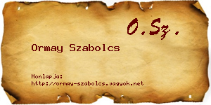 Ormay Szabolcs névjegykártya